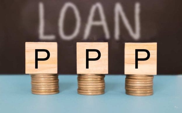 ppp or paycheck protection program business loan as coronavirus or covid 19 aid concept 179747423