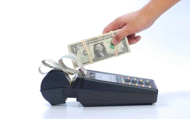 cash on credit card machine 16156434