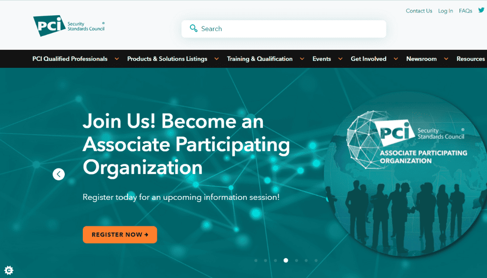 PCI security standards council website screenshot