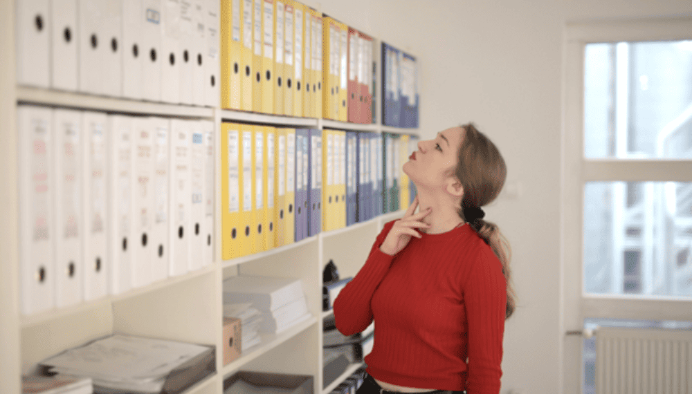 woman watching files woman watching files