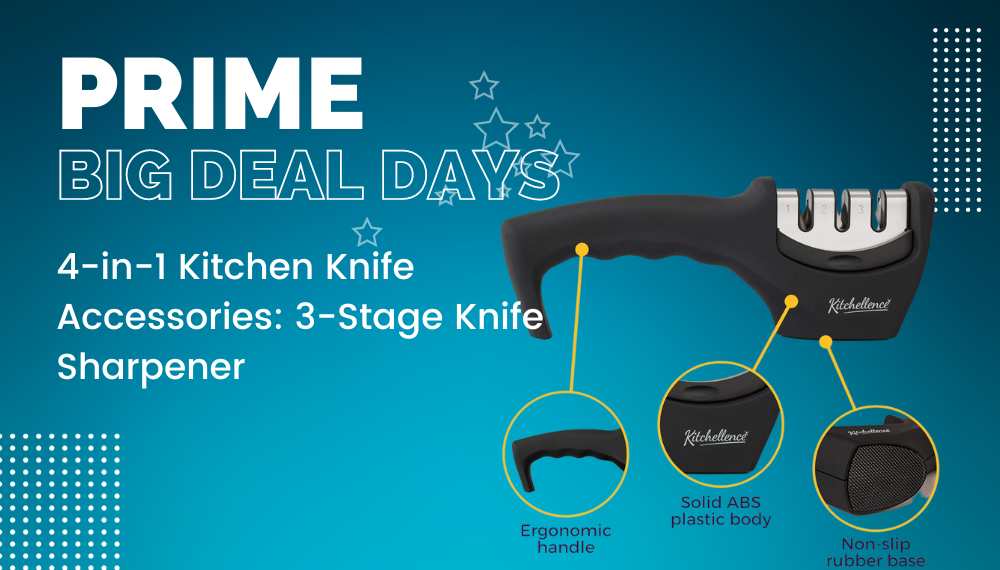 4 in 1 Kitchen Knife Accessories 3 Stage Knife Sharpener 4-in-1 Kitchen Knife Accessories: 3-Stage Knife Sharpener