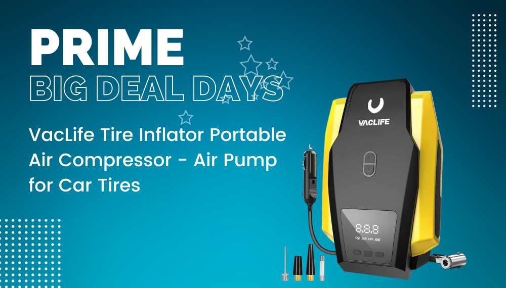 VacLife Tire Inflator Portable Air Compressor Air Pump for Car Tires VacLife Tire Inflator Portable Air Compressor - Air Pump for Car Tires
