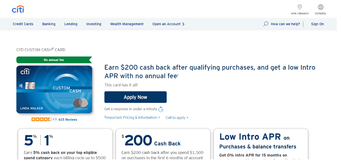 Best Cash Back Credit Cards Citi Custom Cash Card Citi Custom Cash Card