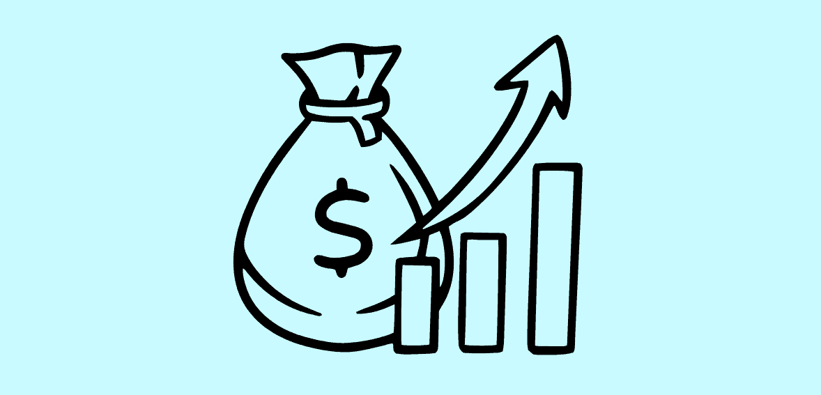 High-tech financial growth illustration for Host Merchant Services logo and branding.