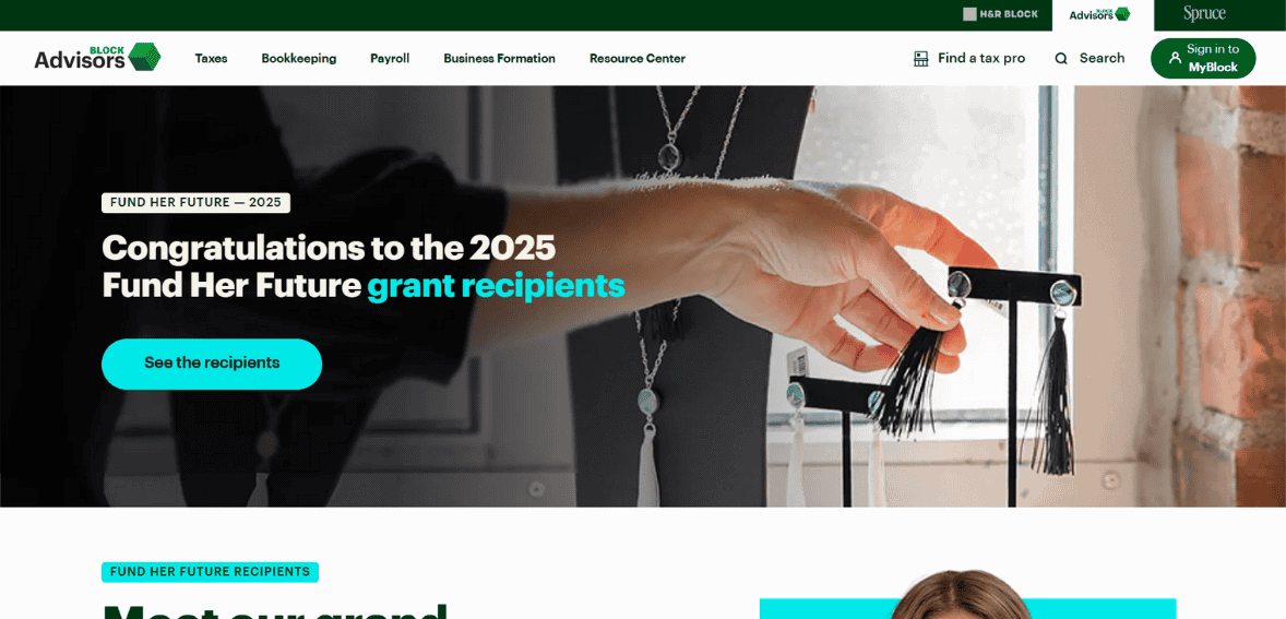 Fund her future grant recipients for small business funding and merchant services.