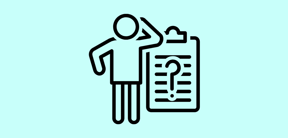 Confused man with large checklist and question mark, seeking answers about Host Merchant Services.
