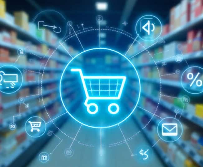 Secure online shopping cart icon illustrating e-commerce and payment solutions.