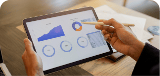 Advanced payment processing analytics on tablet for small business success.