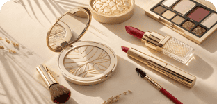 Elegant makeup products and tools for beauty and skincare enthusiasts.
