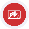Red credit card terminal icon on white background for payment processing.