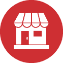 Modern storefront with host merchant services logo, showcasing payment solutions.