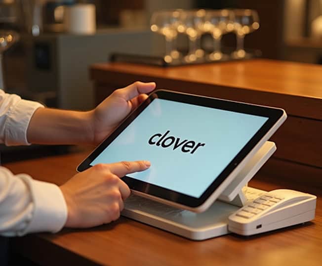 Secure payment processing on tablet for small business transactions.