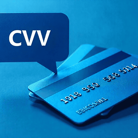 Secure credit card with CVV for online transactions and payments.