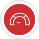Red payment terminal with contactless payment icon, emphasizing secure merchant transactions.