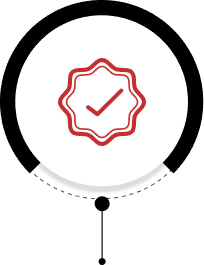 Secure payment processing icon with checkmark and badge design.
