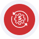 gaming gambling icon27 Red icon with dollar sign and gear representing payment processing solutions.