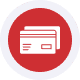 Secure credit card icon representing payment processing services.