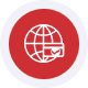 merchant service icon21 Secure payment processing icon with global network symbol.