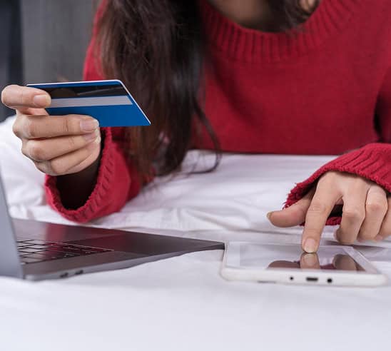 Secure online payment with credit card for smooth retail transactions.
