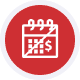 Red credit card processing icon representing secure payment solutions.