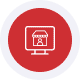Red payment terminal for merchant transactions | Host Merchant Services.