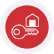 Red credit card payment terminal with Host Merchant Services logo.