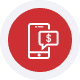 retail merchant icon2 Mobile payment terminal with secure transaction icons.