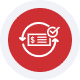 retail merchant icon8 Red credit card payment icon with wireless signal for secure transactions.