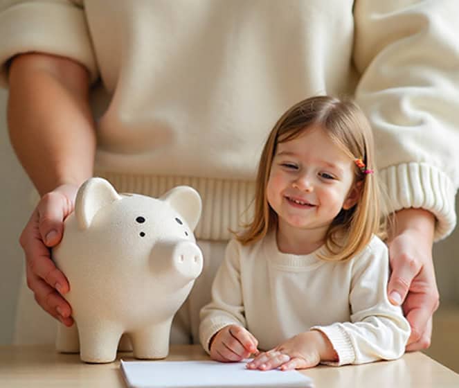 Savings piggy bank for small business finance and merchant processing solutions.