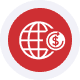 Red globe with dollar sign symbol representing global payment solutions and merchant services.