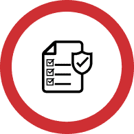 Secure payment processing icon with shield and checklist for business protection.