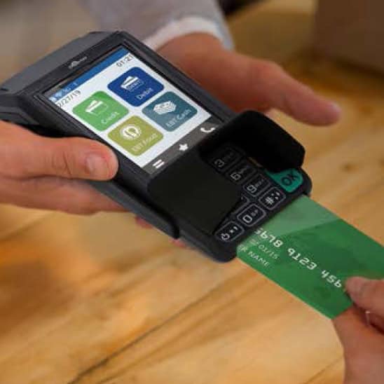 Contactless payment with mobile card reader device.