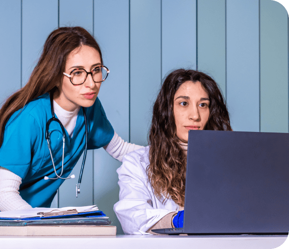 Medical professionals working together in a healthcare setting.