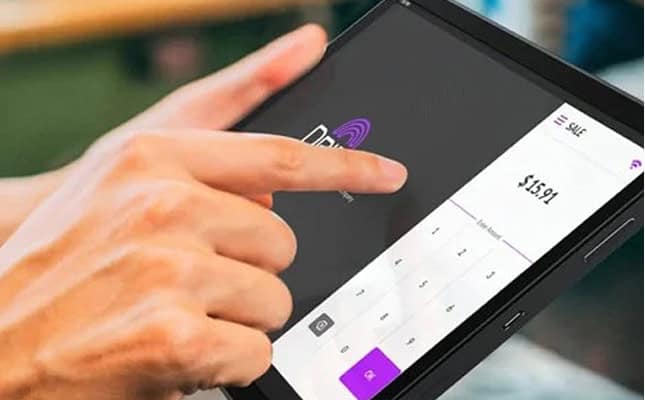 3 1 Touchscreen payment processing device for small business credit card transactions.