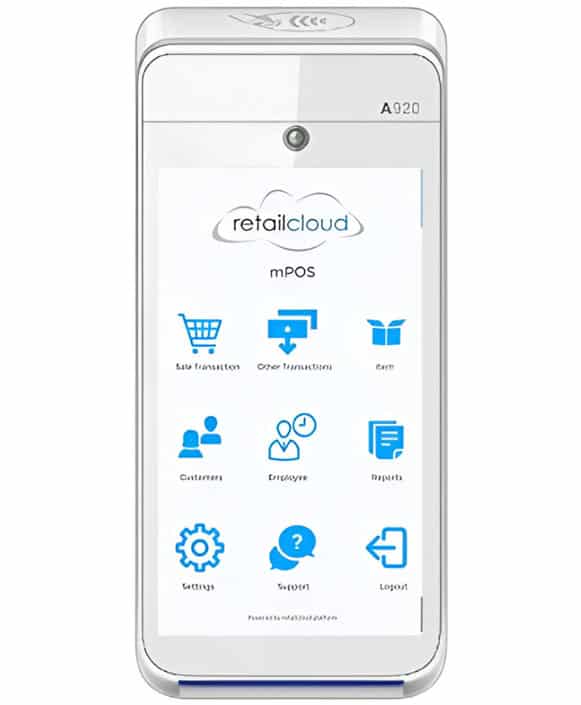 Mobile point of sale device for retail payment solutions at Host Merchant Services.