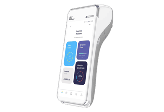 Easy mobile payment processing device with user-friendly POS system for merchants.