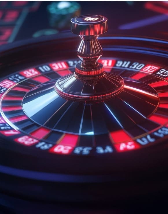 1. Roulette wheel at a casino, casino game, gambling, gaming, luck, chance, entertainment.