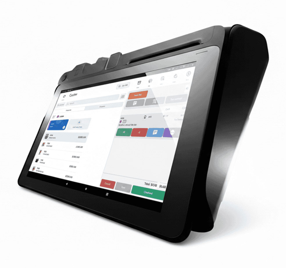 Contactless payment POS terminal for merchant transactions.