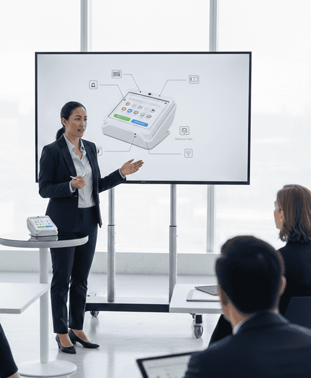 Touchscreen point-of-sale device for retail and hospitality payments.
