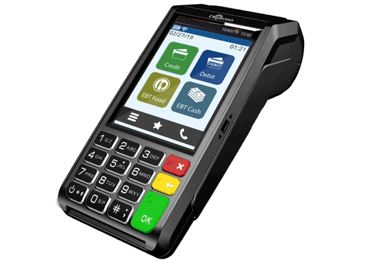 Dejavoo Z9 Portable payment terminal for credit and debit card processing, ideal for small businesses.