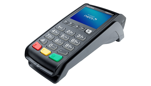 Contactless card payment terminal for secure merchant transactions.