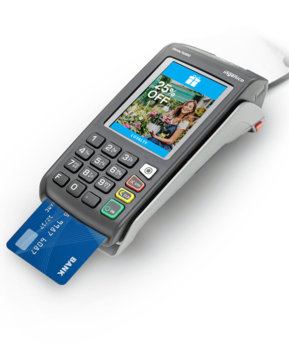 Contactless payment POS terminal for business transactions.