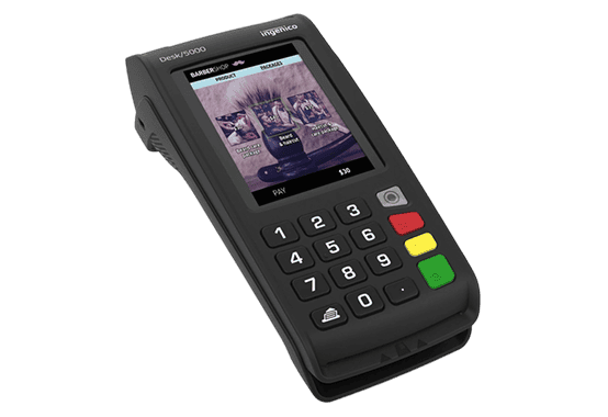 Ingenico Desk 5000 2 Portable payment terminal for secure credit card processing.