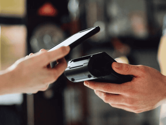 Contactless payment terminal for secure transactions.