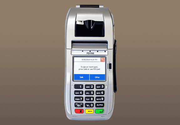 Portable credit card terminal for secure payment processing from Host Merchant Services.