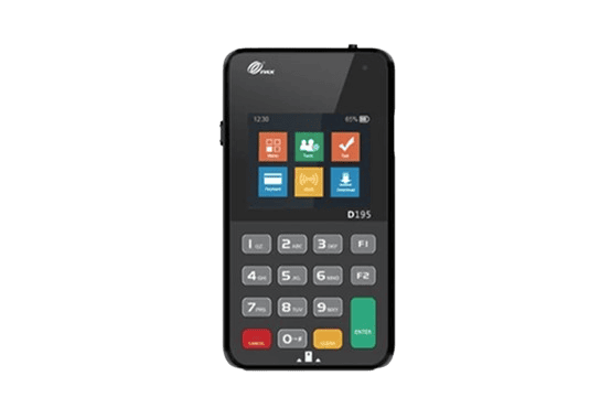 Pax D195 new Mobile point-of-sale terminal for secure payment processing and merchant services.