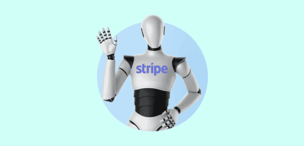 Stripe payment processing robot representing Host Merchant Services.