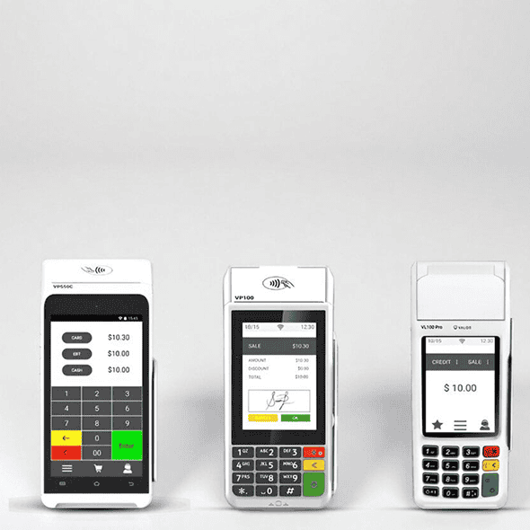 Contactless payment terminals for secure merchant transactions.