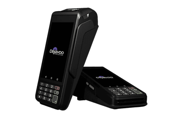 dejavoo p1 Portable payment terminal with secure card reader and touchscreen for businesses.