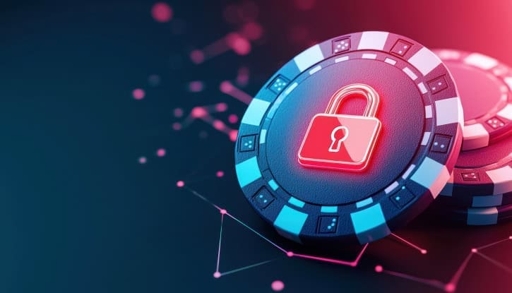 Secure payment processing chip with lock symbol for merchant services and fraud protection.